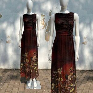 Vintage 1990s FUZZI Jean Paul Gaultier Sleeveless Maxi Dress Size Small